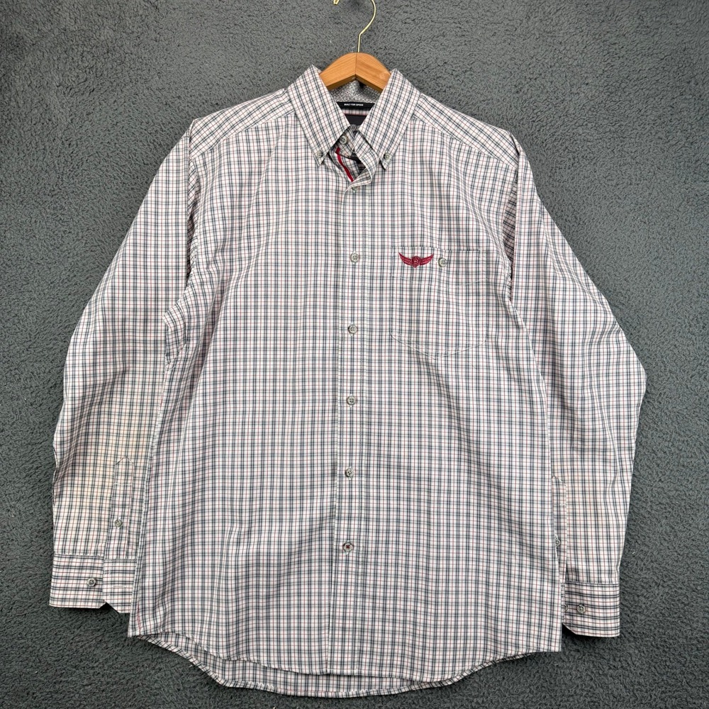 Ariat Relentless Mens Medium Button Front Plaid Long Sleeve Shirt
